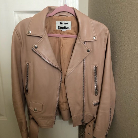 SOLD Acne studios mock leather jacket peach - Picture 3 of 4